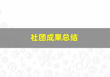 社团成果总结