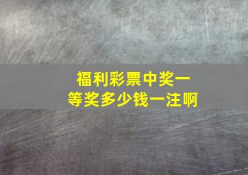 福利彩票中奖一等奖多少钱一注啊