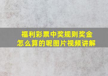 福利彩票中奖规则奖金怎么算的呢图片视频讲解