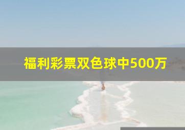 福利彩票双色球中500万