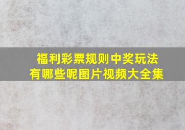 福利彩票规则中奖玩法有哪些呢图片视频大全集