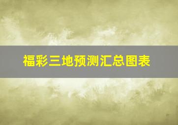 福彩三地预测汇总图表