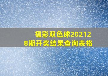 福彩双色球202128期开奖结果查询表格