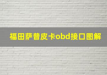 福田萨普皮卡obd接口图解