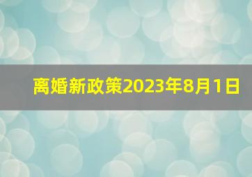 离婚新政策2023年8月1日