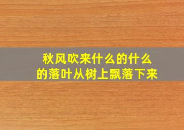 秋风吹来什么的什么的落叶从树上飘落下来