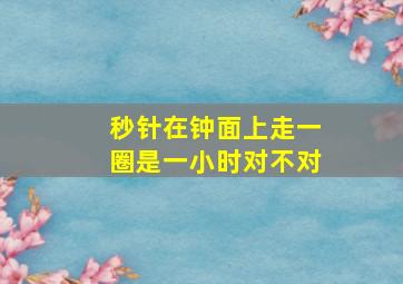 秒针在钟面上走一圈是一小时对不对