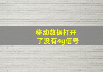 移动数据打开了没有4g信号