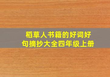 稻草人书籍的好词好句摘抄大全四年级上册