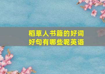 稻草人书籍的好词好句有哪些呢英语