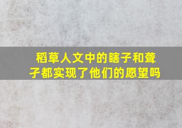 稻草人文中的瞎子和聋孑都实现了他们的愿望吗