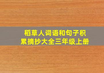 稻草人词语和句子积累摘抄大全三年级上册