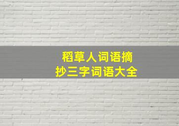 稻草人词语摘抄三字词语大全