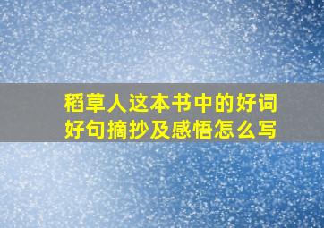 稻草人这本书中的好词好句摘抄及感悟怎么写