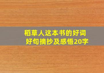 稻草人这本书的好词好句摘抄及感悟20字