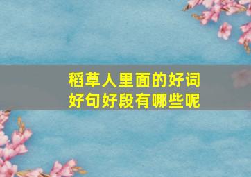 稻草人里面的好词好句好段有哪些呢