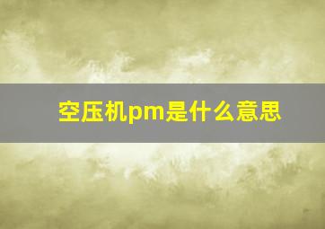 空压机pm是什么意思