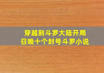 穿越到斗罗大陆开局召唤十个封号斗罗小说