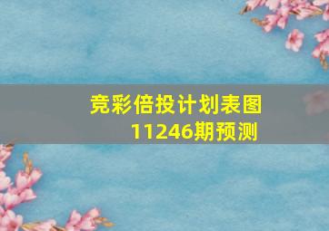 竞彩倍投计划表图11246期预测