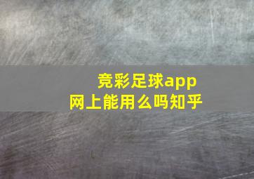 竞彩足球app网上能用么吗知乎