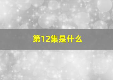 第12集是什么