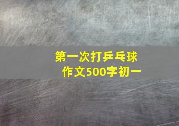 第一次打乒乓球作文500字初一