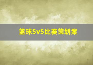 篮球5v5比赛策划案