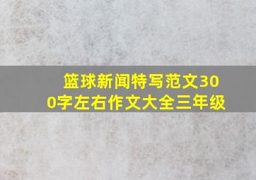 篮球新闻特写范文300字左右作文大全三年级