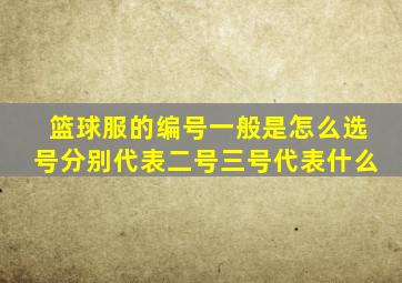 篮球服的编号一般是怎么选号分别代表二号三号代表什么