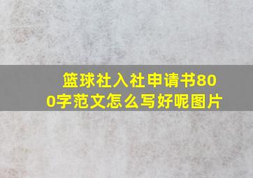 篮球社入社申请书800字范文怎么写好呢图片