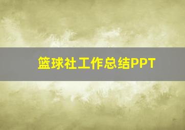 篮球社工作总结PPT