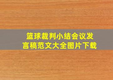 篮球裁判小结会议发言稿范文大全图片下载