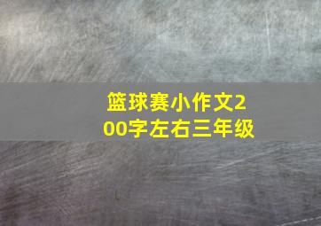 篮球赛小作文200字左右三年级