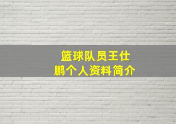 篮球队员王仕鹏个人资料简介