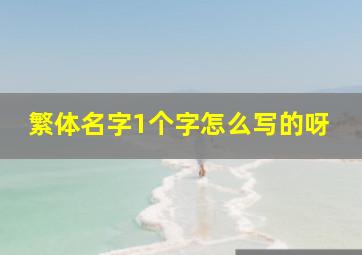 繁体名字1个字怎么写的呀