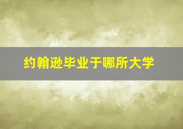 约翰逊毕业于哪所大学