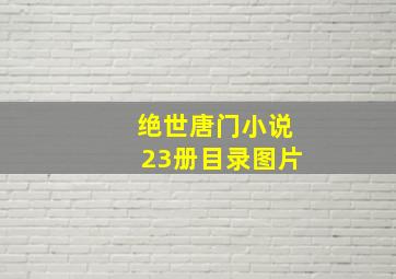 绝世唐门小说23册目录图片