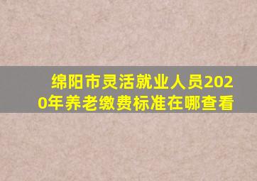 绵阳市灵活就业人员2020年养老缴费标准在哪查看