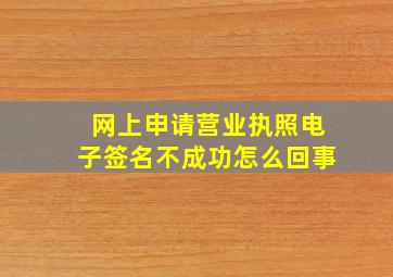 网上申请营业执照电子签名不成功怎么回事