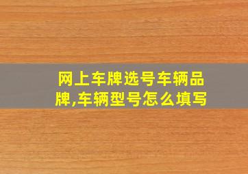 网上车牌选号车辆品牌,车辆型号怎么填写