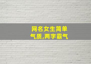 网名女生简单气质,两字霸气