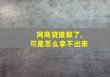 网商贷提额了,可是怎么拿不出来