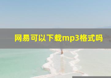 网易可以下载mp3格式吗