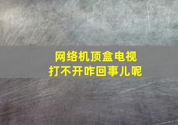 网络机顶盒电视打不开咋回事儿呢