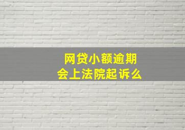 网贷小额逾期会上法院起诉么