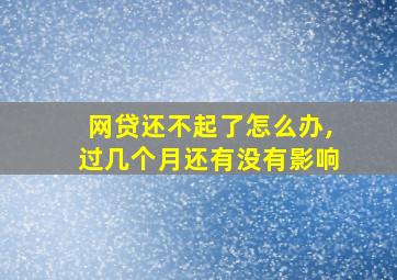 网贷还不起了怎么办,过几个月还有没有影响