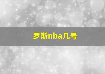 罗斯nba几号