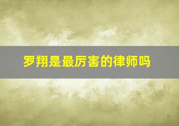 罗翔是最厉害的律师吗