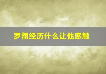 罗翔经历什么让他感触