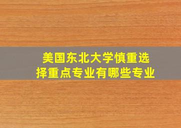 美国东北大学慎重选择重点专业有哪些专业